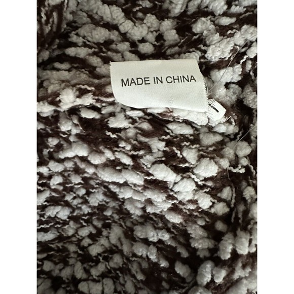 Come N See Brown White High Low Cardigan Button Front Chunky Knit Long Sweater - Picture 5 of 6